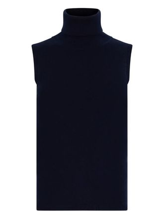 Malo roll-neck sleeveless top - Blue