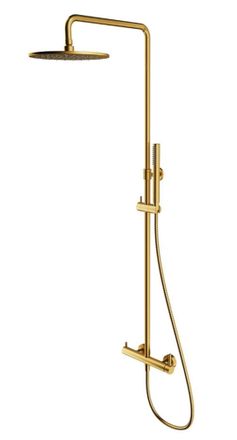 Omnires Omnires Y - Juego De Ducha Con Grifo, Di&aacute;metro 25 Cm, Oro Cepillado Y1244mglb