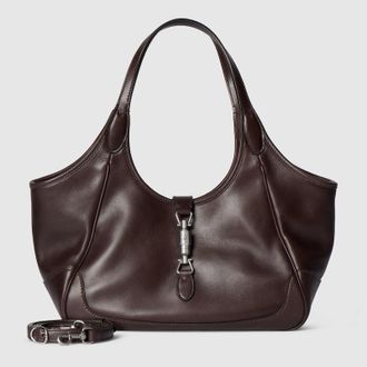 Gucci Mercato Small Tote Bag, Brown, Leather
