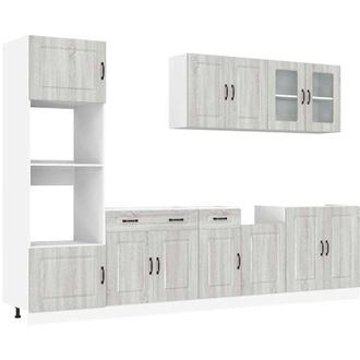 vidaXL Vidaxl - Mueble cocina Kalmar sonoma gris 7 pzas madera contrachapada