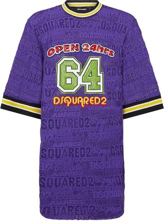 Dsquared2 Purple Graphic Crew Neck T-Shirt