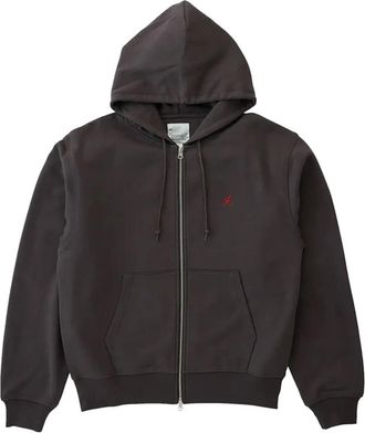 Gramicci Diep Bruine Zip Hooded Sweatshirt - Heren - Vesten met rits - Bruin - M - Katoen - Hoodies & sweatvesten