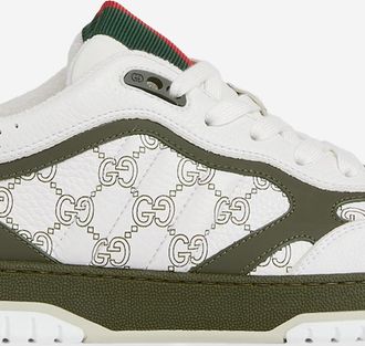 Gucci Mens Web Leather Sneakers Green Trainers