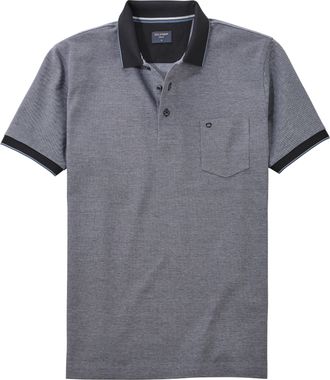 Olymp Poloshirt OLYMP Casual, Herren, Gr. XXL, schwarz, Piqu&eacute;, Obermaterial: 100% Baumwolle, Shirts Poloshirt, Two-Tone Piqu&eacute;, Seitenschlitzen im Saum