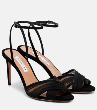 Aquazzura Voile 85 leather slingback sandals