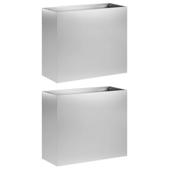vidaXL Macetero De Jard&iacute;n 2 Uds. Plateado 50 X 20 X 40 Cm Vidaxl