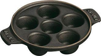 Staub Cast Iron 5.75-inch Escargot Dish with 6 holes - Matte Black