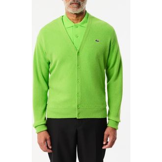 Lacoste Relaxed Fit Wool Cardigan in Brasilia at Nordstrom, Size 5