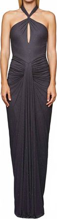 Et Ochs Karina Maxi Halter Gown In Charcoal