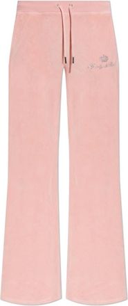 Sporty & Rich Broeken, Dames, Roze, M, Katoen, Juicy Emblem Wide Sweatpant