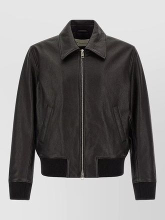Ami ami de coeur leather bomber jacket