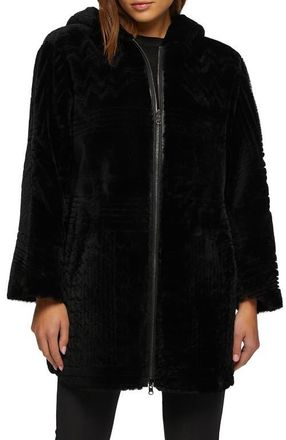 Gorski Reversible Genuine Shearling Parka With Pattern in Black at Nordstrom, Size X-Small