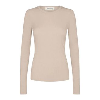 Sofie Schnoor Beige Strakke Blouse met Lange Mouwen - Dames - Longsleeves - Beige - L - Spandex - Tops