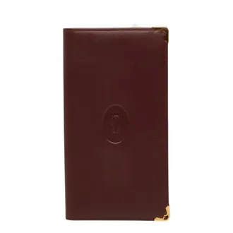 Cartier Must Bordeaux Leather Long Wallet (Bi-Fold) (Pre-Owned)