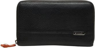 Bulgari Black Leather Coin Purse/Coin Case (Pre-Owned)