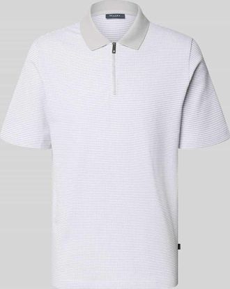 Maerz MAERZ Muenchen Regular Fit Poloshirt mit Rei&szlig;verschluss in Silber, Gr&ouml;&szlig;e 48
