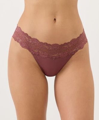 Pact Lace Waist Thong 3-Pack Made With Organic Cotton in Lace Lilies at Nordstrom, Size Xx-Large