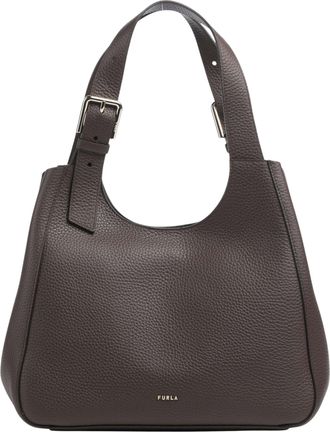 Furla Grained Leather Dora M Tote Bag