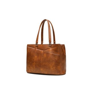 Generic Womens Leather Shoulder Bag Spacious Capacity Tote Bags Retro Teacher Work Handbag with Compartment, Shopper, Mom, 2025, 2026 (Brown,One Size)