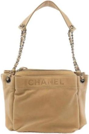Chanel Pre-owned Shoulder Bags, female, Beige, Size: ONE SIZE Pre-owned Leather chanel-bags