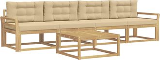 vidaXL Conjunto De Sof&aacute;s De Exterior 4 Uds. Y Beige Vidaxl