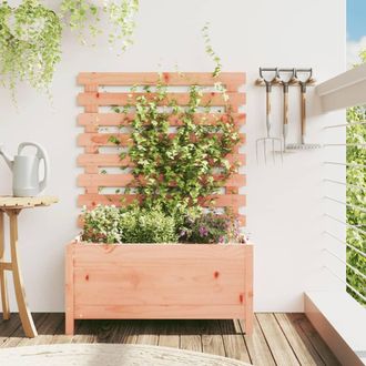 vidaXL Vidaxl - Jardinera Con Estanter&iacute;a Madera Maciza Douglas 79x39,5x114 Cm
