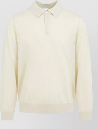 Paul Smith fine-knit wool long-sleeve polo shirt