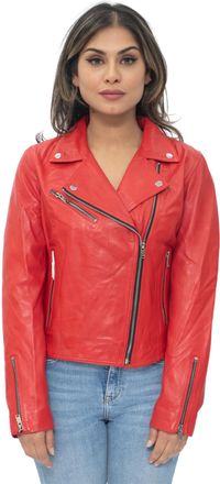 Infinity Leather Womens Leather Classic Biker Brando Jacket-Baku