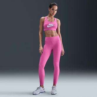 Nike Womens Swift High-Waisted 7/8 Running Leggings with Pockets in Pink | HJ2252-675