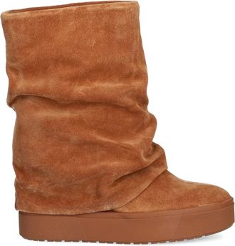 Guess Co draped ankle boots - women - Polyurethane/Fabric/Rubber - 36 - Brown