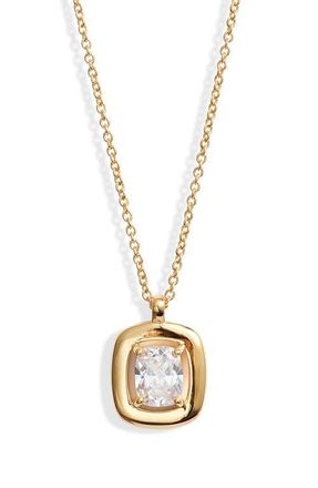 Nordstrom Demi Fine Round Cubic Zirconia Pendant Necklace in 14K Gold Plated at Nordstrom
