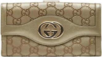 Gucci Pre-owned Wallets, female, Yellow, Size: ONE SIZE Pre-owned Vintage Leather Wallet