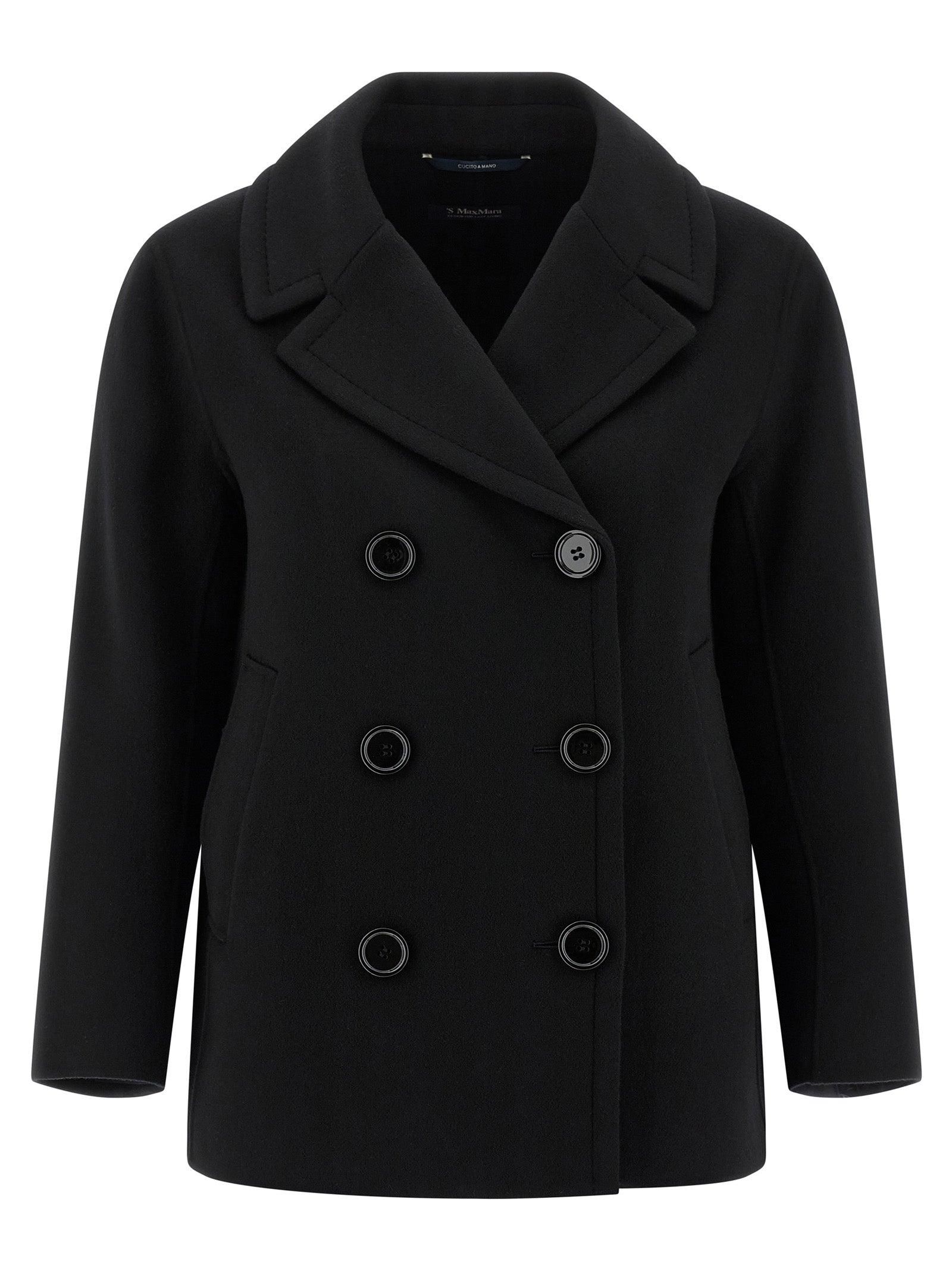 【24AW】DOUBLE FACE PEA COAT(BLACK) 24AW】DOUBLE FACE PEA COAT(BLACK) Cooper Wool Peacoat