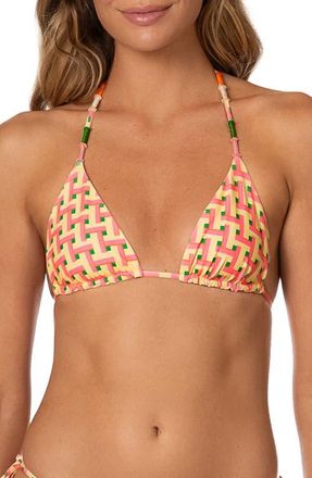 Maaji Blush Tide Balmy Triangle Bikini Top in Open Yellow at Nordstrom, Size Medium