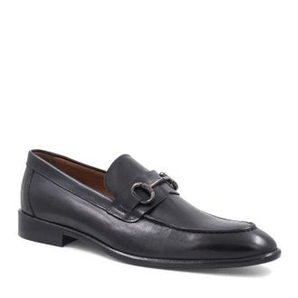 Bruno Magli Alessandro Bit Loafer Mens Black Leather Almond Toe ZAP558