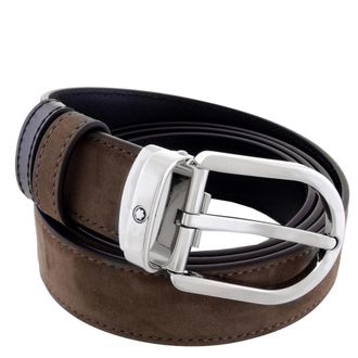 Montblanc Horseshoe 30 mm Reversible Belt in Suede Leather