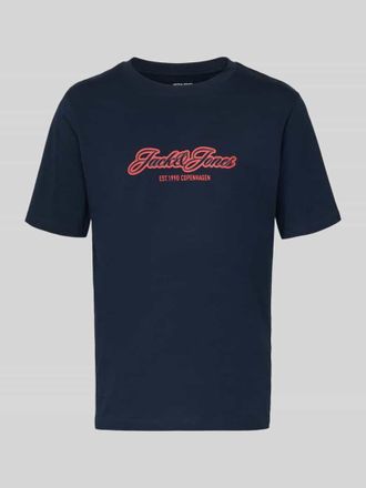 Jack & Jones Jack & Jones Regular Fit T-Shirt mit Logo-Print in Marine, Gr&ouml;&szlig;e XXL