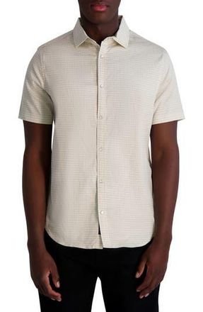 Karl Lagerfeld Karltooth Short Sleeve Shirt in Natural/White at Nordstrom Rack, Size X-Large