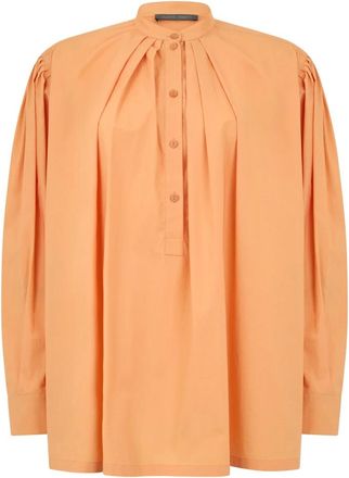 Alberta Ferretti Overhemden, Dames, Roze, S, Katoen, Blouse met klassieke plooien