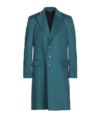Dolce & Gabbana Jade Green Cashmere Long Line Coat Size L