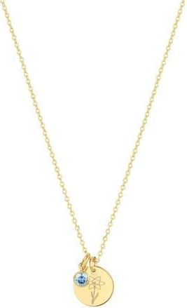 Set & Stones Lily Birth Flower and Birthstone Necklace in Gold /March at Nordstrom