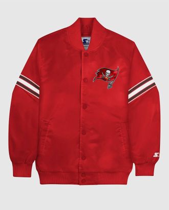 Starter Mens Tampa Bay Buccaneers Satin Full-Snap Jacket In Red