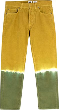 Dior Green and Yellow Tie Dye Corduroy Trousers Size XS