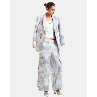 Cynthia Rowley Seersucker Madras Cargo Pants