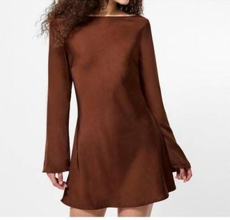 French Connection Ennis Mini Dress In Chocolate