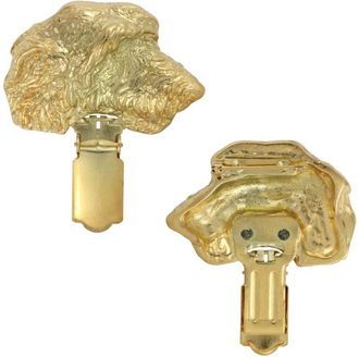 OEM Irish Wolfhound - Broche Con Clip, Portan&uacute;mero De Salida Ba&ntilde;ado En Oro, Elegante Insignia Para Exposici&oacute;n Canina De Art-dog