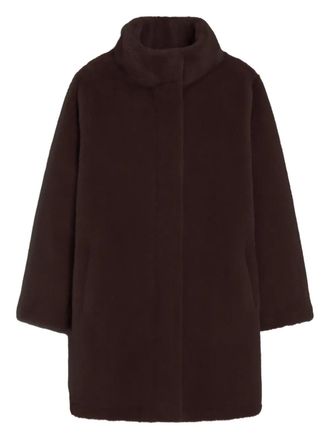 Apparis Blair funnel-neck coat - women - Recycled Polyester/Recycled Polyester/Polyester - M - Brown