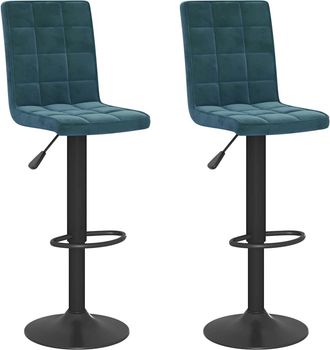 vidaXL Taburetes De Cocina 2 Unidades Terciopelo Azul Vidaxl