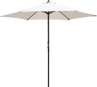 OUTSUNNY 2.8m Patio Umbrella Parasol Outdoor Table Umbrella 6 Ribs Off-White | TJ Hughes White