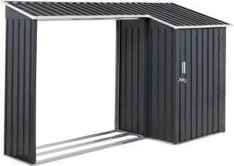 Beliani Cobertizo de jardín metal 270 cm 105 cm negro